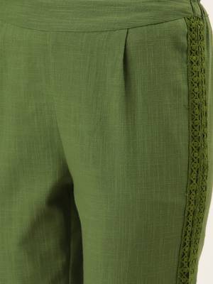 Olive Cotton Plain   Pant 5