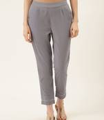 Grey Cotton Plain   Pant
