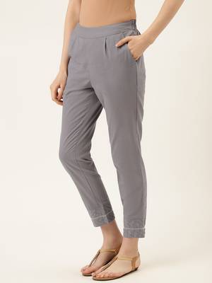 Grey Cotton Plain   Pant 2