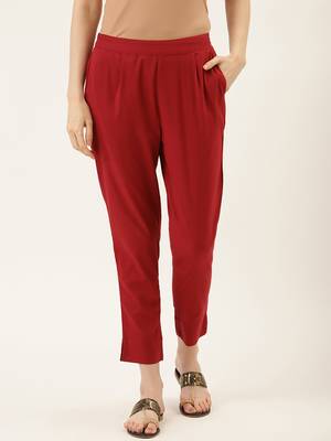 Maroon Cotton Plain   Pant 1