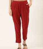 Maroon Cotton Plain   Pant
