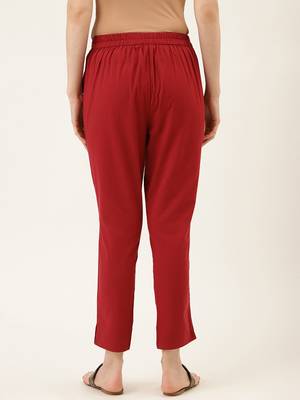 Maroon Cotton Plain   Pant 3