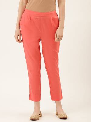Peach Cotton Plain   Pant 1
