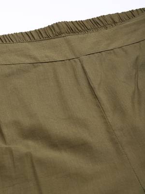 Olive  Cotton Plain   Pant 5