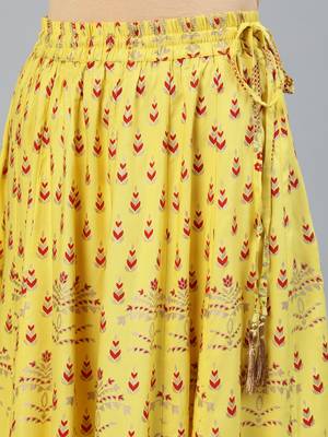 Yellow Viscose Printed   PALAZZO 5