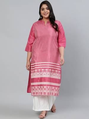 Mauve Silk  Printed   Kurta     Palazzo 1