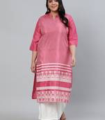 Mauve Silk  Printed   Kurta     Palazzo