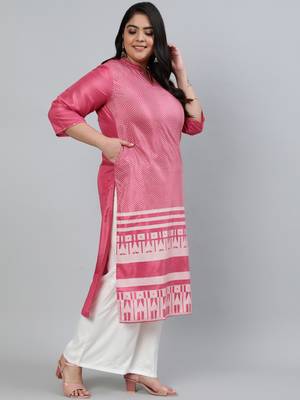Mauve Silk  Printed   Kurta     Palazzo 2