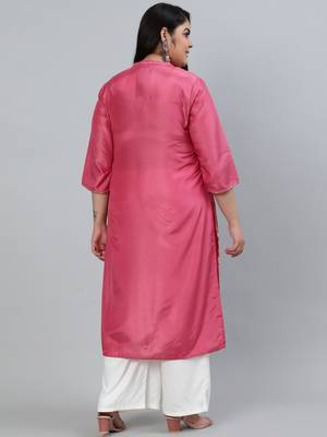 Mauve Silk  Printed   Kurta     Palazzo 3