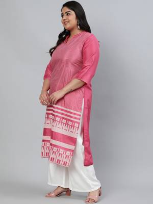 Mauve Silk  Printed   Kurta     Palazzo 4