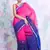 Pink woven blended cotton saree with blouse