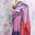 Light purple woven blended cotton saree with blouse