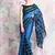 Blue woven blended cotton saree with blouse