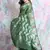 Green woven blended cotton saree 