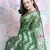 Green woven blended cotton saree 