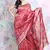 Red Woven Blended Cotton Saree Without Blouse