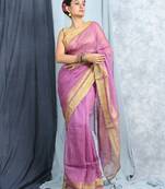Purple jute silk with blouse