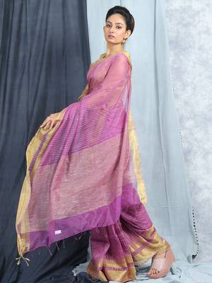 Purple jute silk with blouse 3