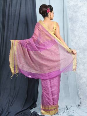 Purple jute silk with blouse 4