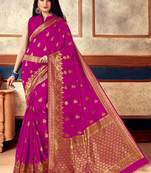 Pink Banarasi Silk Jacquard Work Designer Saree