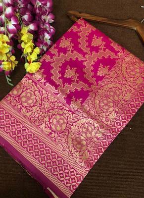 Pink Banarasi Silk With Jari Work Designer Saree 2