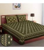 Cotton Dabu Printed Double King Size Bed Sheet With Pillow Cover