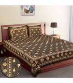 Cotton Dabu Printed Double King Size Bed Sheet With Pillow Cover