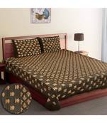Cotton Dabu Printed Double King Size Bed Sheet With Pillow Cover