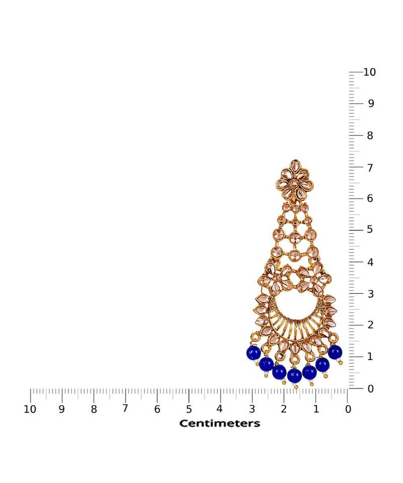 Blue gold plated Yellow Gold Alloy   Pair Earring