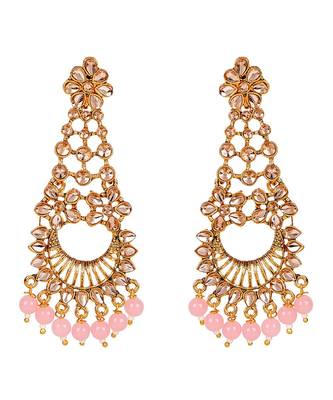 Pink gold plated Yellow Gold Alloy   Pair Earring 1