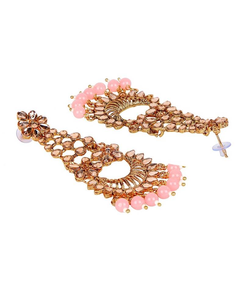 Pink gold plated Yellow Gold Alloy   Pair Earring