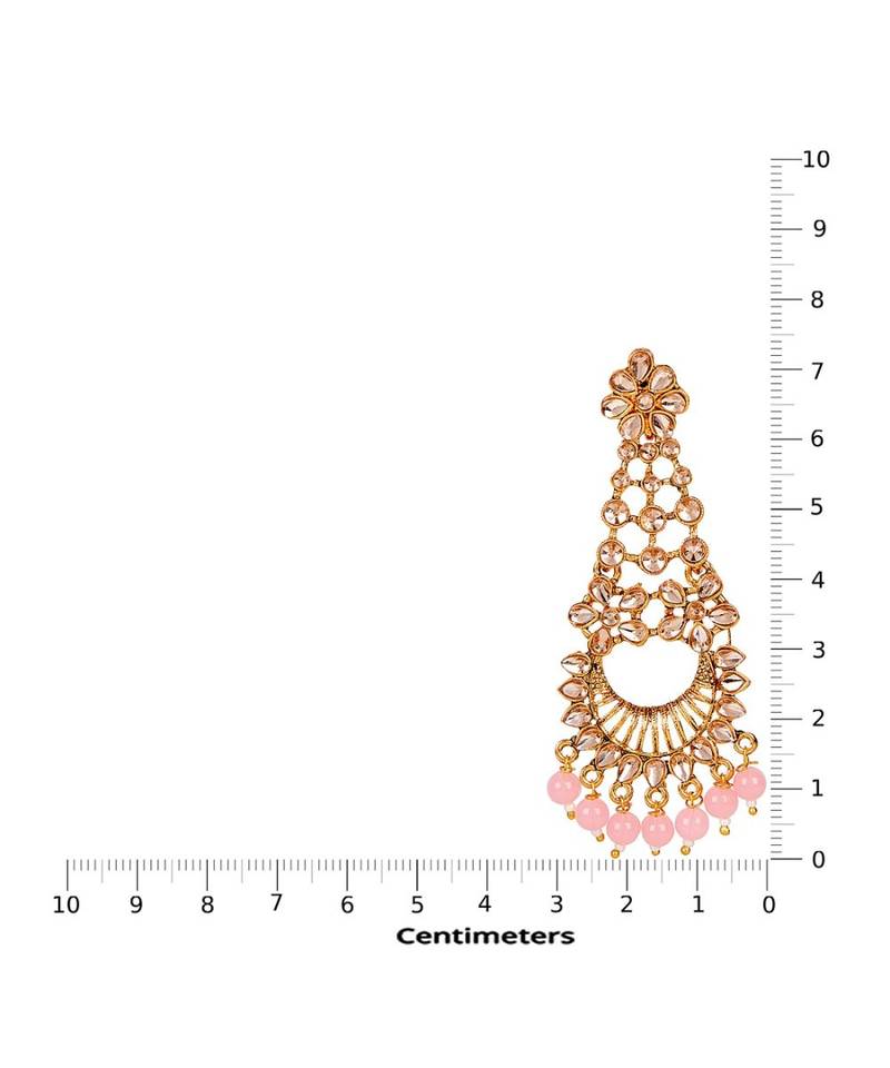 Pink gold plated Yellow Gold Alloy   Pair Earring