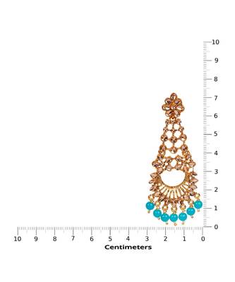 Turquoise gold plated Yellow Gold Alloy   Pair Earring 5