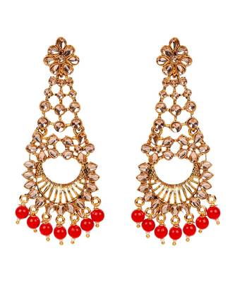 Red gold plated Yellow Gold Alloy   Pair Earring 1
