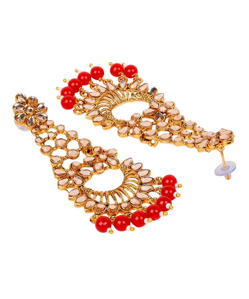 Red gold plated Yellow Gold Alloy   Pair Earring