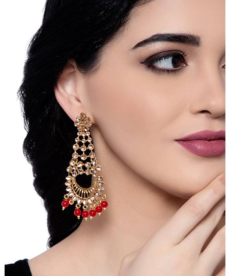 Red gold plated Yellow Gold Alloy   Pair Earring