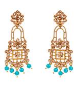 Turquoise gold plated Yellow Gold Alloy   Pair Earring