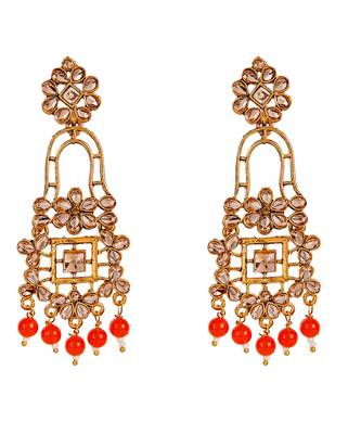 Orange gold plated Yellow Gold Alloy   Pair Earring 1