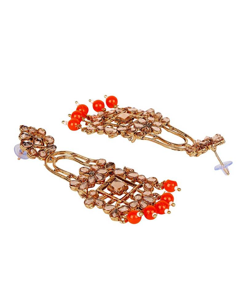 Orange gold plated Yellow Gold Alloy   Pair Earring