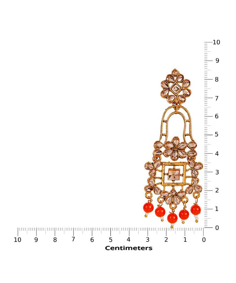 Orange gold plated Yellow Gold Alloy   Pair Earring