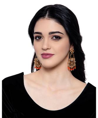 Orange gold plated Yellow Gold Alloy   Pair Earring 5