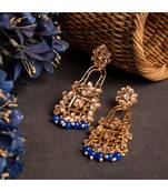 Blue gold plated Yellow Gold Alloy   Pair Earring