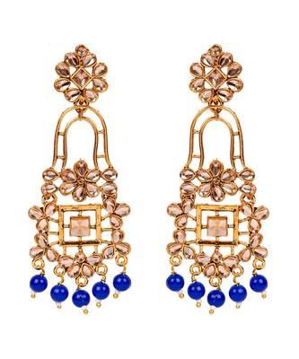 Blue gold plated Yellow Gold Alloy   Pair Earring 4