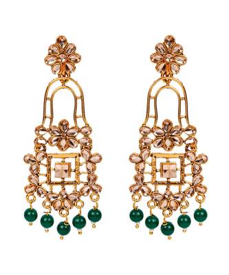 Green gold plated Yellow Gold Alloy   Pair Earring 1