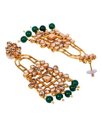 Green gold plated Yellow Gold Alloy   Pair Earring 2