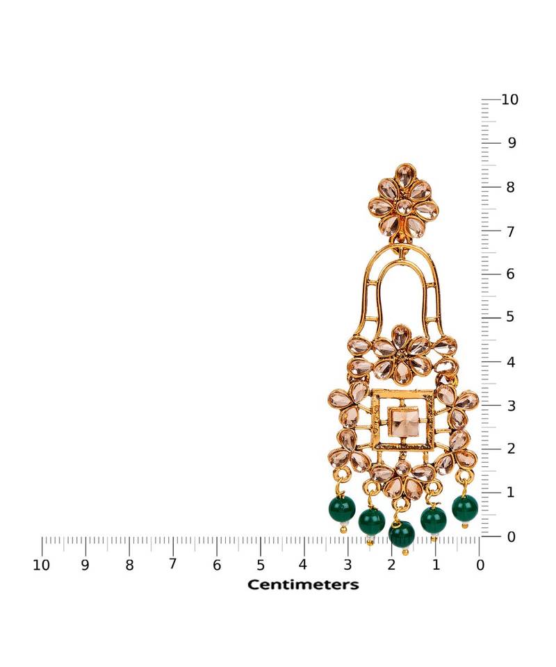 Green gold plated Yellow Gold Alloy   Pair Earring