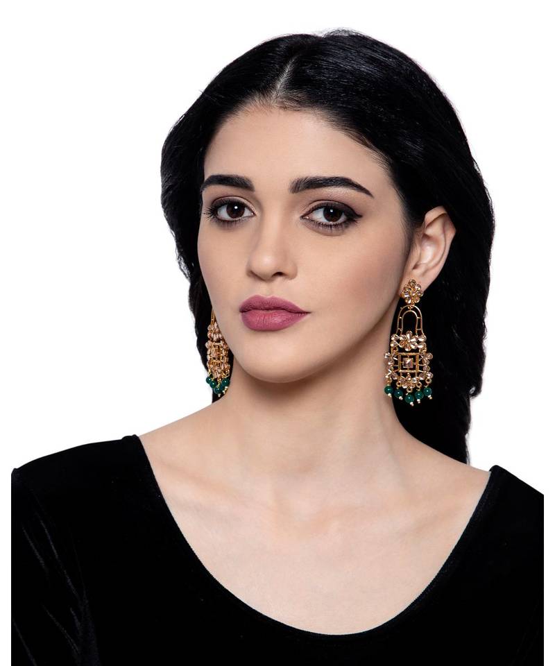 Green gold plated Yellow Gold Alloy   Pair Earring