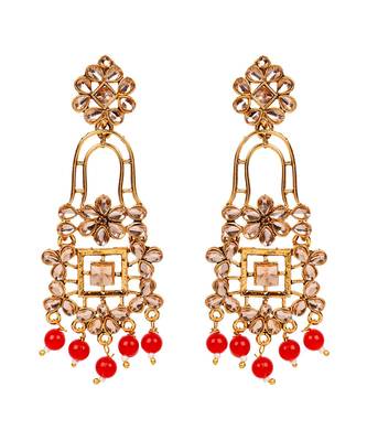 Red gold plated Yellow Gold Alloy   Pair Earring 1