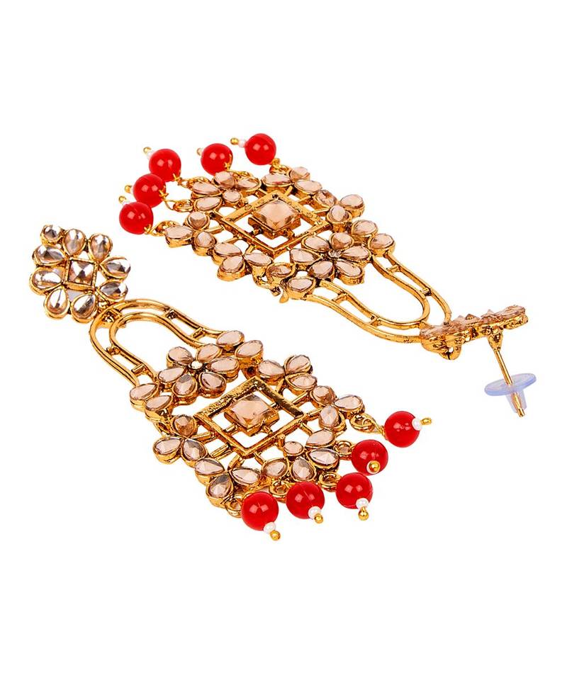 Red gold plated Yellow Gold Alloy   Pair Earring
