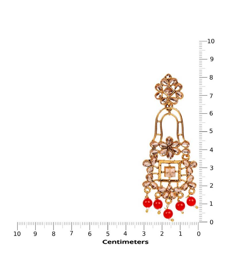 Red gold plated Yellow Gold Alloy   Pair Earring